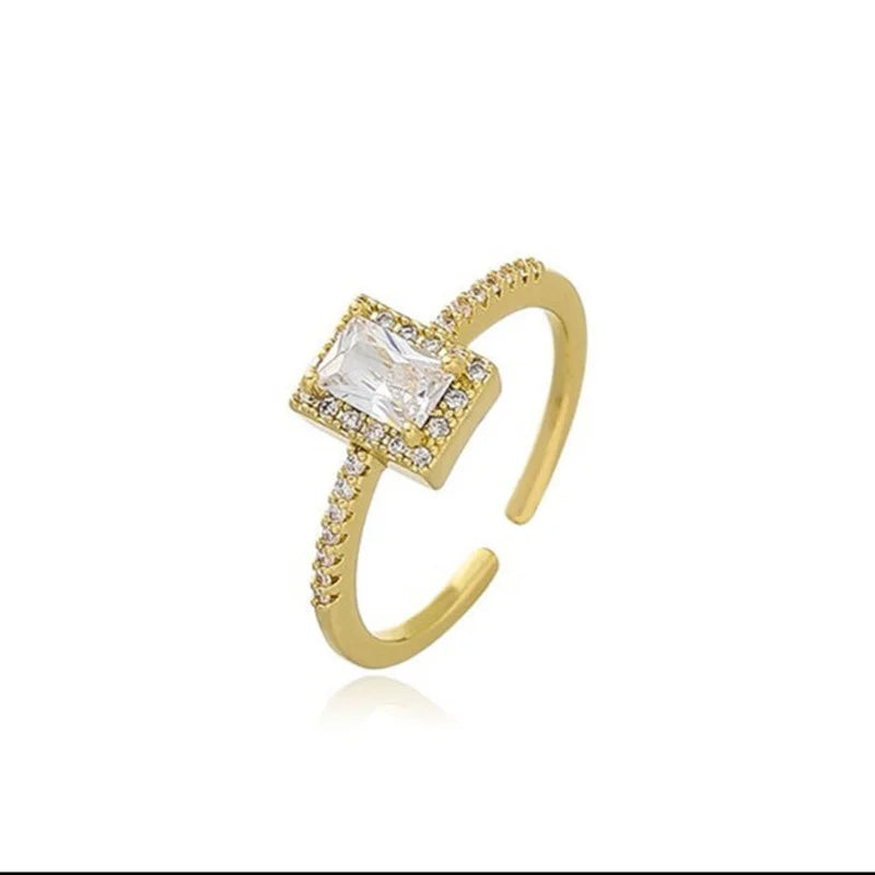 Luxury Classic Moissanite Square Stainless Steel Ring