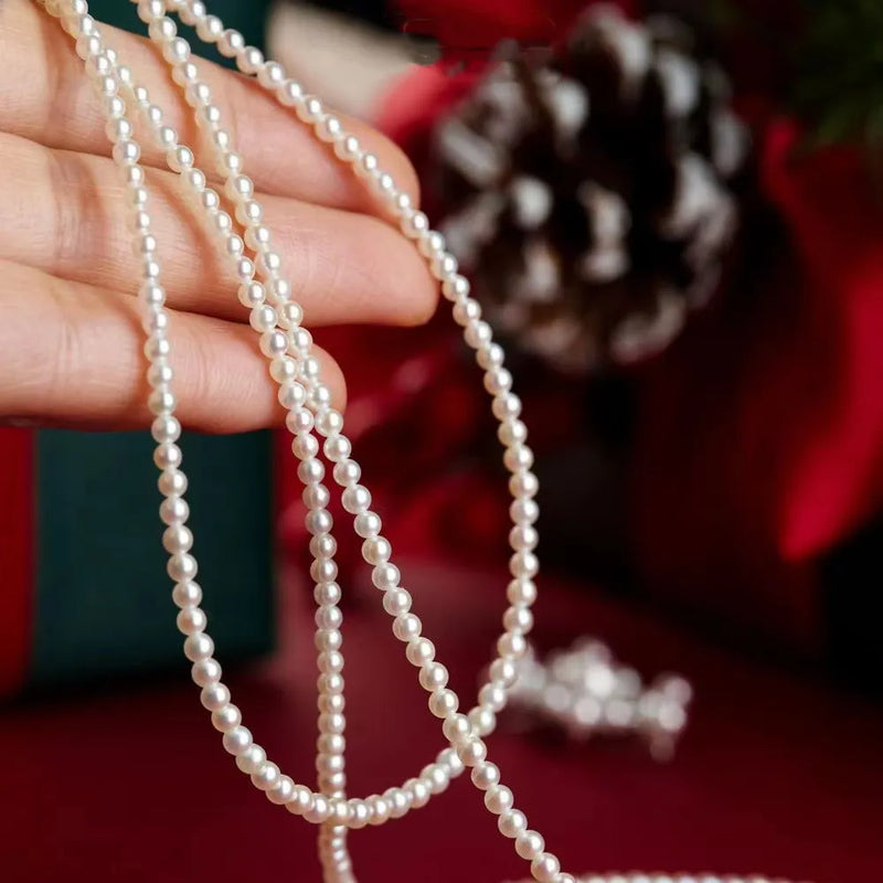 Vintage Elegant Simple White Pearl Chain Necklace