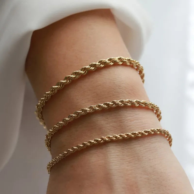 Charming Flash Twisted Rope Chain Bracelets for Women