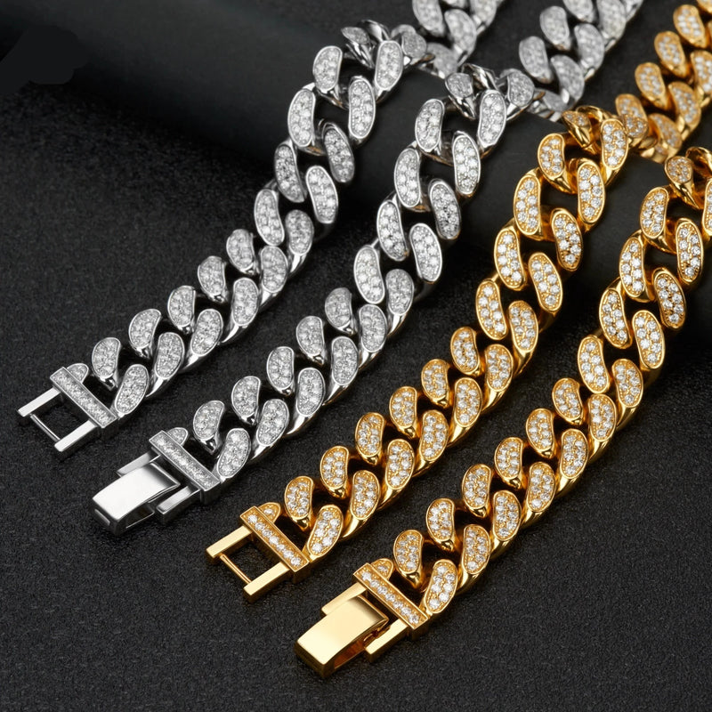 White Gold Plated 925 Silver Cuban Chain Bracelet