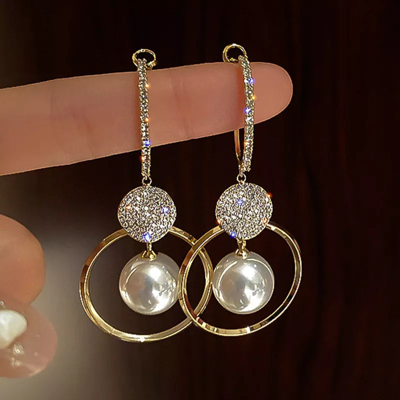 Classic Elegant Imitation Pearl Dangle Earrings