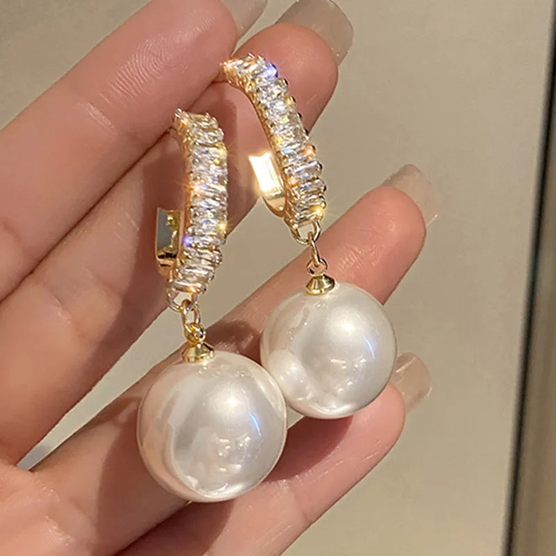 Classic Elegant Imitation Pearl Dangle Earrings